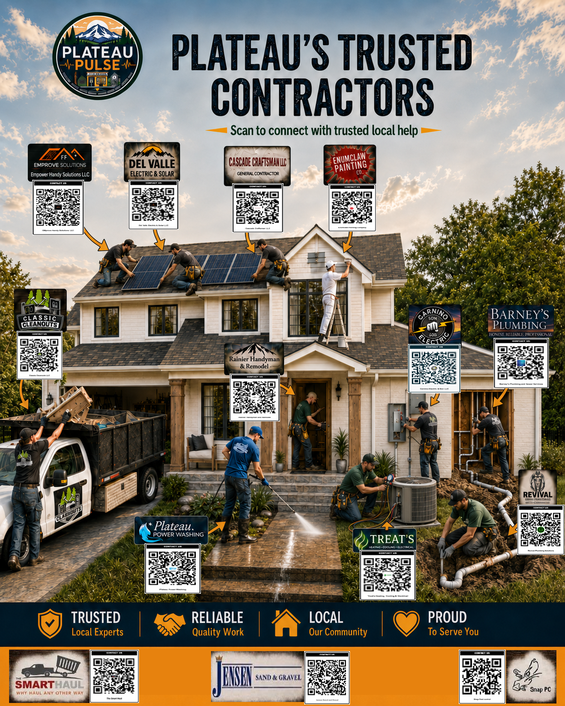 Plateau trusted contractors QR board